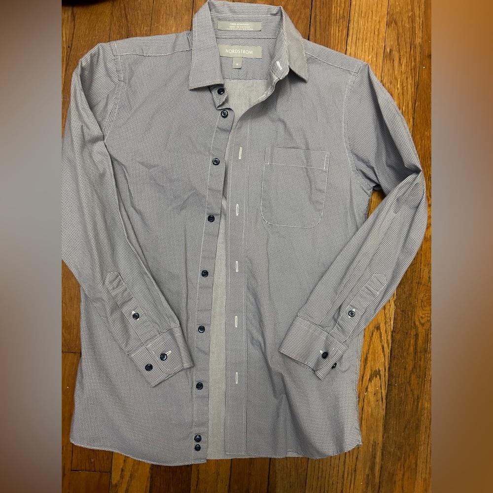 Nordstrom big boy dressy shirt. Pocket on left side. Great condition!
